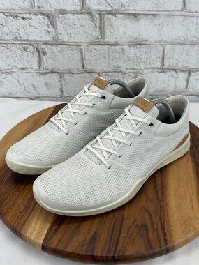 Ecco S-Lite Mens 9/43 White Yak Leather Spikeless Golf Shoes
